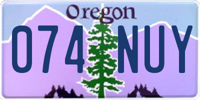 OR license plate 074NUY
