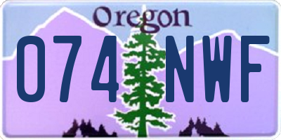 OR license plate 074NWF