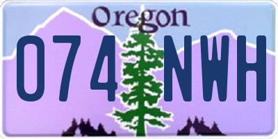 OR license plate 074NWH
