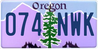 OR license plate 074NWK