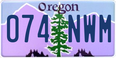 OR license plate 074NWM