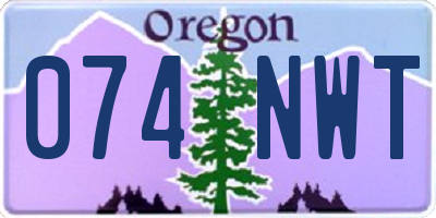 OR license plate 074NWT