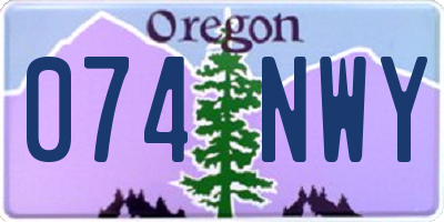 OR license plate 074NWY