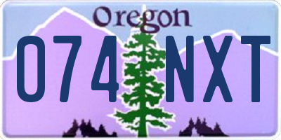 OR license plate 074NXT