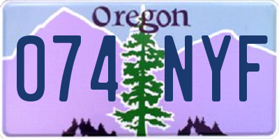 OR license plate 074NYF