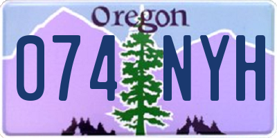 OR license plate 074NYH