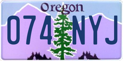 OR license plate 074NYJ