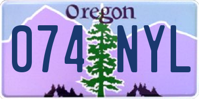 OR license plate 074NYL