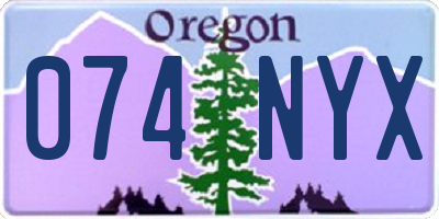 OR license plate 074NYX