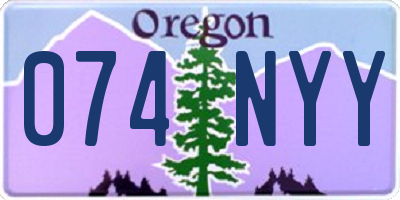 OR license plate 074NYY