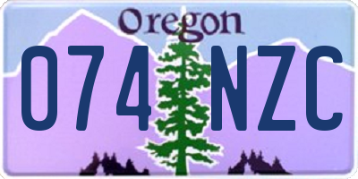 OR license plate 074NZC