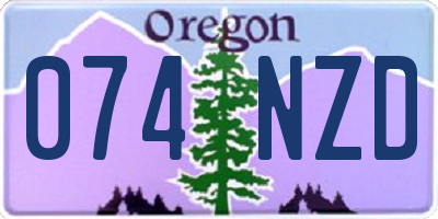 OR license plate 074NZD