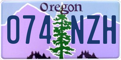 OR license plate 074NZH