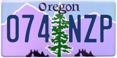 OR license plate 074NZP