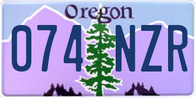 OR license plate 074NZR