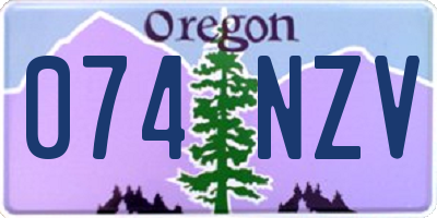 OR license plate 074NZV