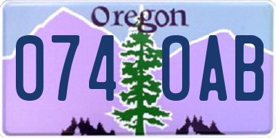 OR license plate 074OAB