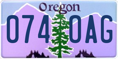 OR license plate 074OAG