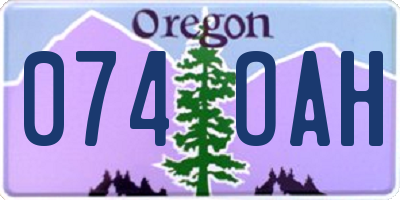 OR license plate 074OAH
