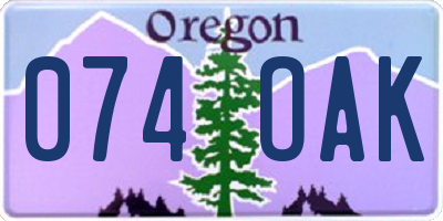 OR license plate 074OAK