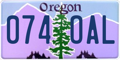 OR license plate 074OAL