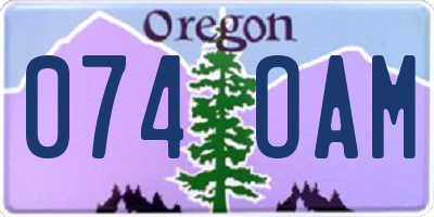 OR license plate 074OAM