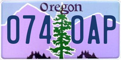 OR license plate 074OAP
