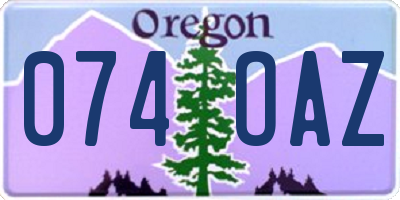 OR license plate 074OAZ