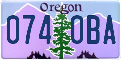 OR license plate 074OBA