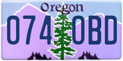 OR license plate 074OBD