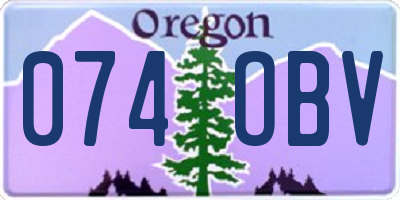 OR license plate 074OBV