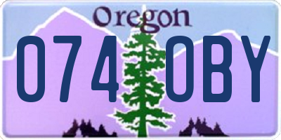 OR license plate 074OBY