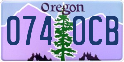 OR license plate 074OCB