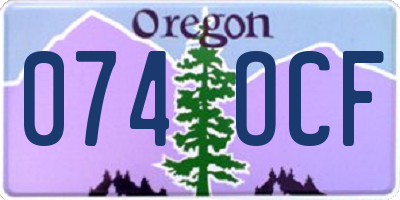 OR license plate 074OCF