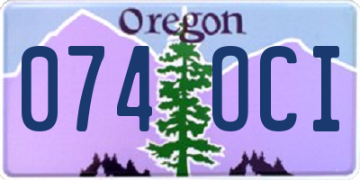 OR license plate 074OCI