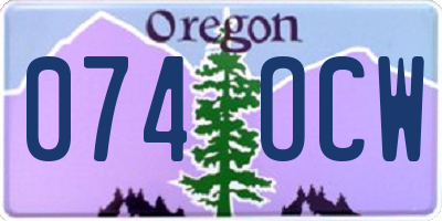 OR license plate 074OCW