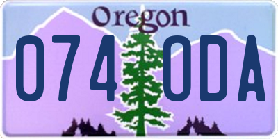OR license plate 074ODA