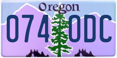 OR license plate 074ODC