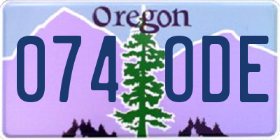 OR license plate 074ODE