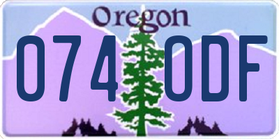 OR license plate 074ODF