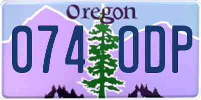 OR license plate 074ODP