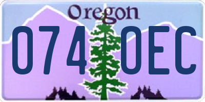 OR license plate 074OEC