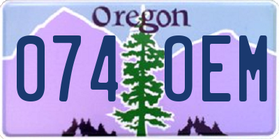 OR license plate 074OEM