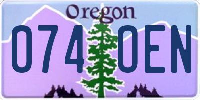 OR license plate 074OEN
