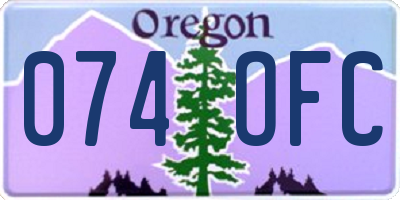 OR license plate 074OFC