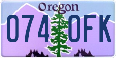 OR license plate 074OFK