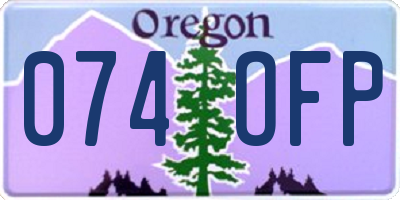 OR license plate 074OFP