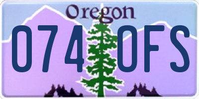 OR license plate 074OFS