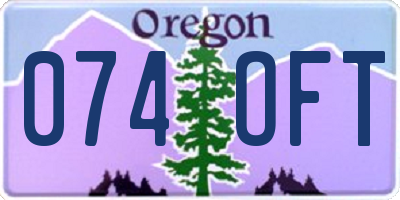 OR license plate 074OFT
