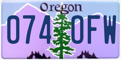 OR license plate 074OFW